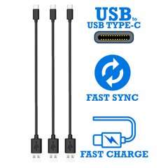 Короткі кабелі USB to Type-С для швидкої зарядки та передачі даних, 3шт, TIMSTOOL