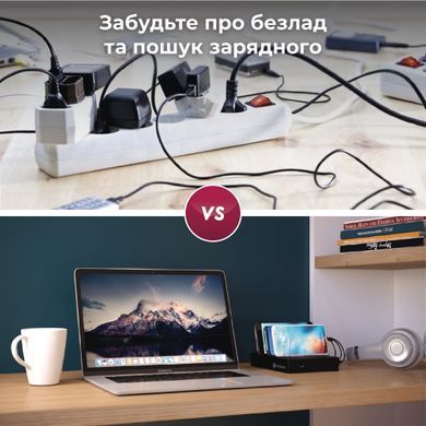 Універсальна зарядна док станція Timstool- Швидкий зарядний пристрій для телефонів на 6 USB- Зарядне для декількох гаджетів Мульти зарядка до телефона