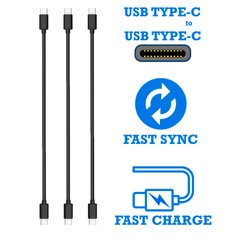 Короткие кабели Type-C to Type-С для быстрой зарядки и передачи данных, 3шт, TIMSTOOL